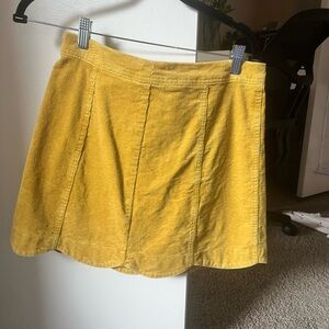 Yellow Corduroy Skirt